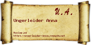 Ungerleider Anna névjegykártya